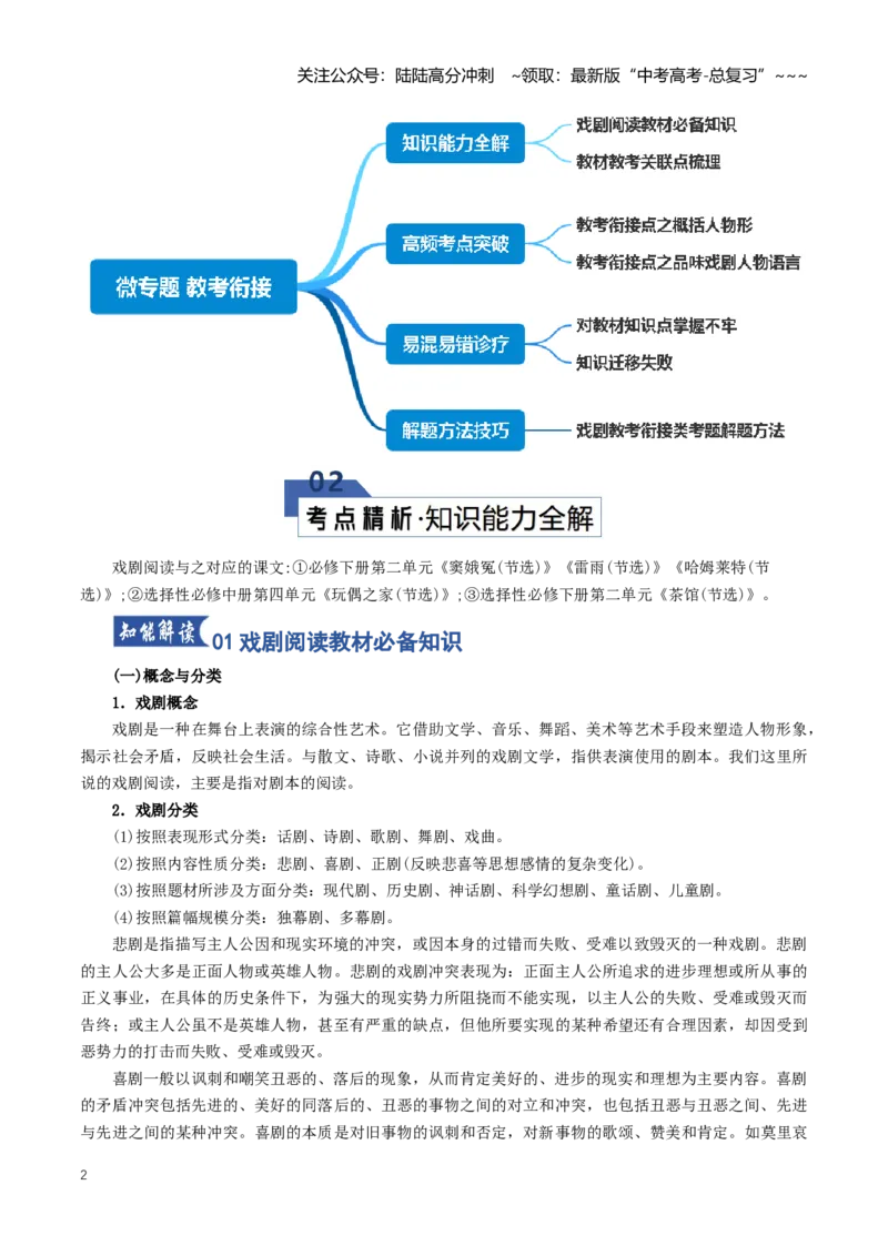 《第04讲微专题教考衔接（戏剧）（知识清单）（全国通用）学生版_一轮复习_2026年-语文一轮复习_2026年高考语文一轮复习知识清单（全国通用）-G56_2026版》第2页预览