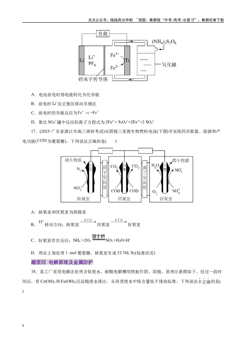 《专题06化学反应与能量（练习）（学生版）_05-化学-高考总复习_二轮复习_2025年_2025年高考化学二轮复习课件+讲义+练习（新高考通用）》第8页预览