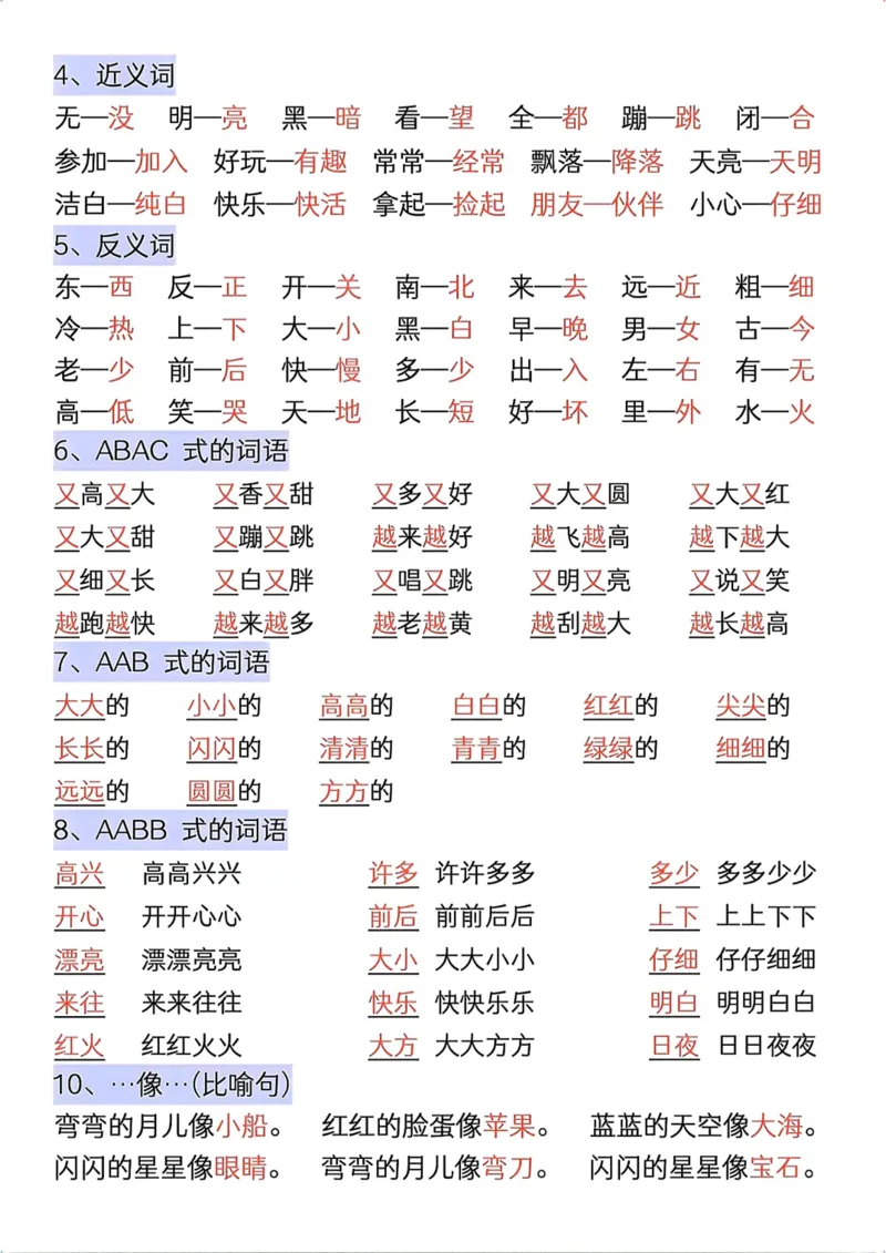《2_一年级上册语文期中复习高频考点汇总_1年级上册同步教辅_1上语文_一上语文-核心考点》第3页预览