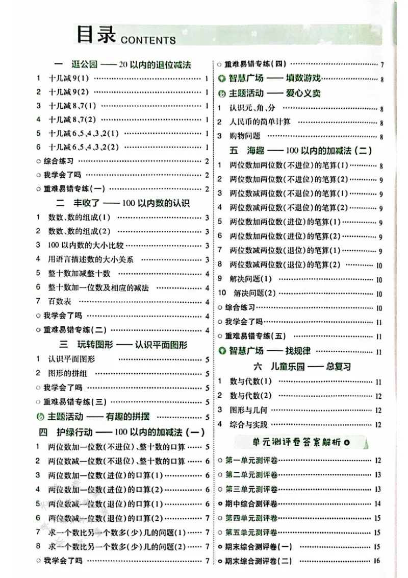 《25春青岛63制一下数学一课一练答案QD63SY_1年级下册同步教辅_1下-数学_一下数学-单元+期中+期末试卷_数学-青岛63版资料》第1页预览