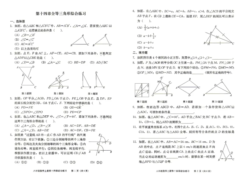 《2027《初中数学•学探诊》八上综合练习_2027版初中《西城学探诊》78年级上册（数学）》第5页预览
