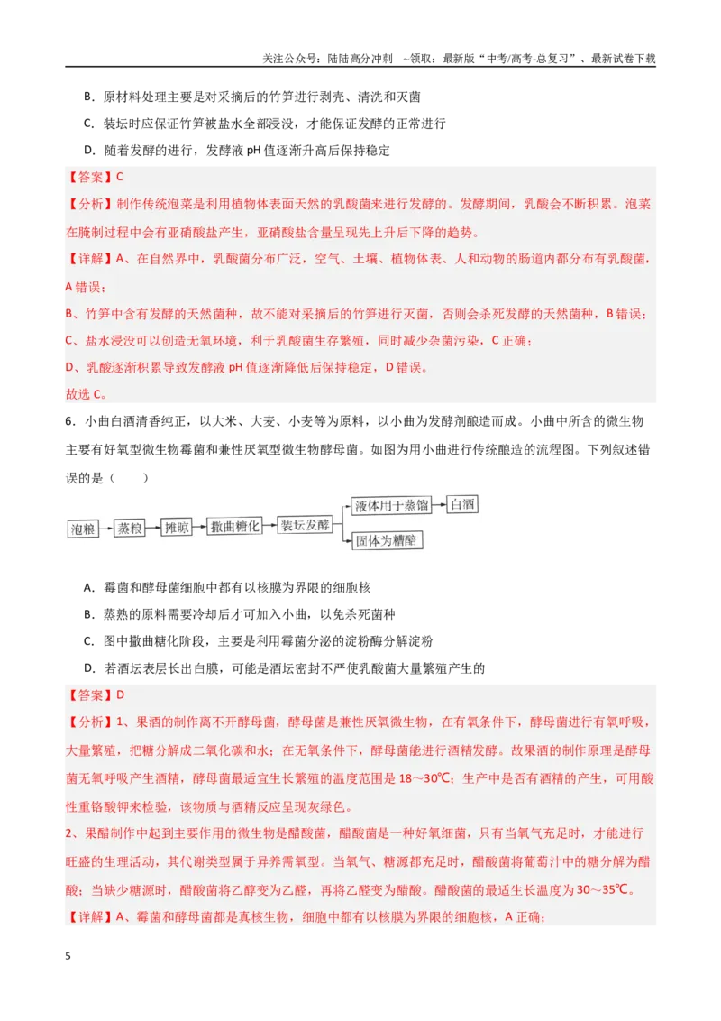 《猜押11生物技术实践（教师版）_06-生物-高考总复习_专项复习_2025年_2025年高考生物抢分秘籍（新高考专用）_2025版》第5页预览