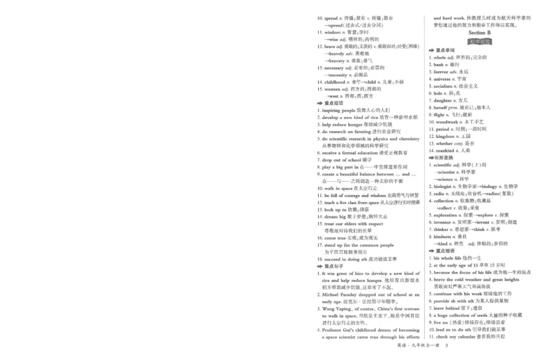 《九年级全册高分突破记背过关单_26秋小学初中各机构教辅大合集（一本、教材帮、阳光同学、王朝霞、实验班、小典中点、上分卷、白欧、课堂笔记等等）_26秋初中教辅资料》第4页预览