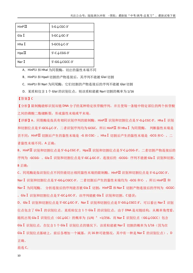 《猜押12现代生物科技专题（教师版）_06-生物-高考总复习_专项复习_2025年_2025年高考生物抢分秘籍（新高考专用）_2025版》第10页预览