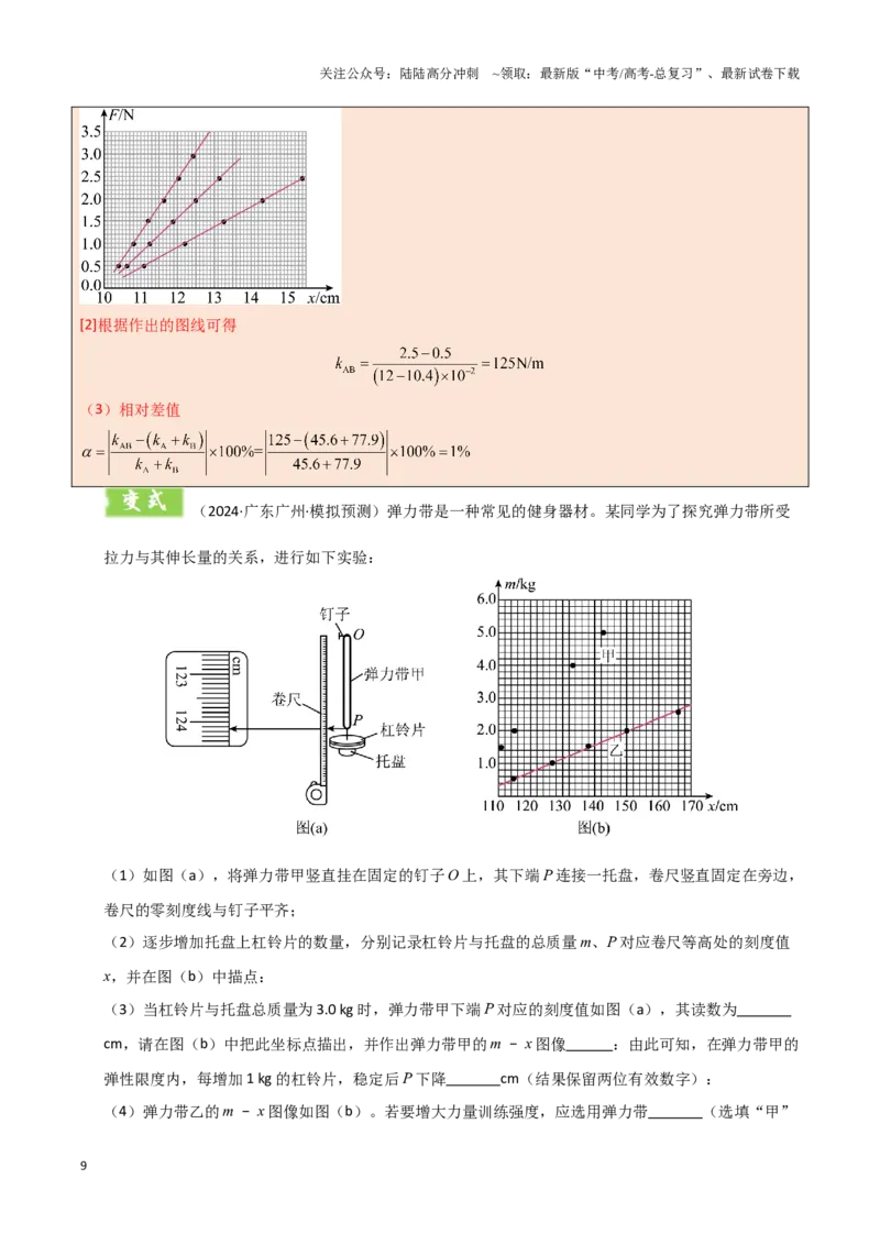 《模板17-1力学实验（九大题型）(教师版）_04-物理-高考总复习_专项复习_2025年_2025年高考物理答题技巧与答题模板（全国通用）》第9页预览