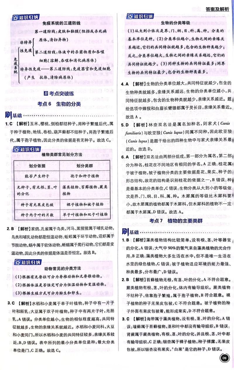 《生物答案及解析_2、2025初中必刷题合集_初中必刷题23+24+25上册_24初中必刷题上册+下册全_可信网络等多个文件_历年必刷题和24上册_2024版_中考总复习必刷题合订本_中考必刷题生物》第10页预览