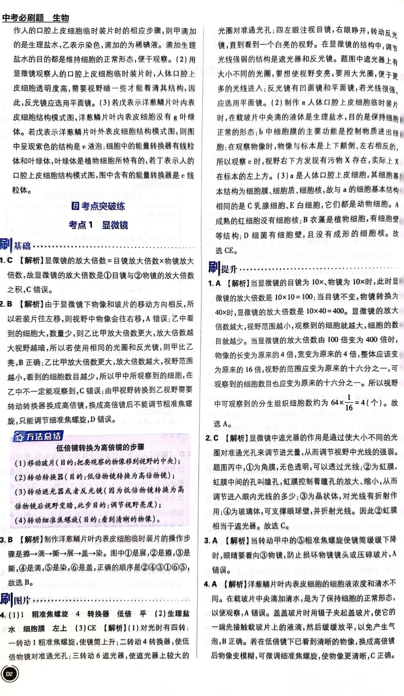 《生物答案及解析_2、2025初中必刷题合集_初中必刷题23+24+25上册_24初中必刷题上册+下册全_可信网络等多个文件_历年必刷题和24上册_2024版_中考总复习必刷题合订本_中考必刷题生物》第3页预览