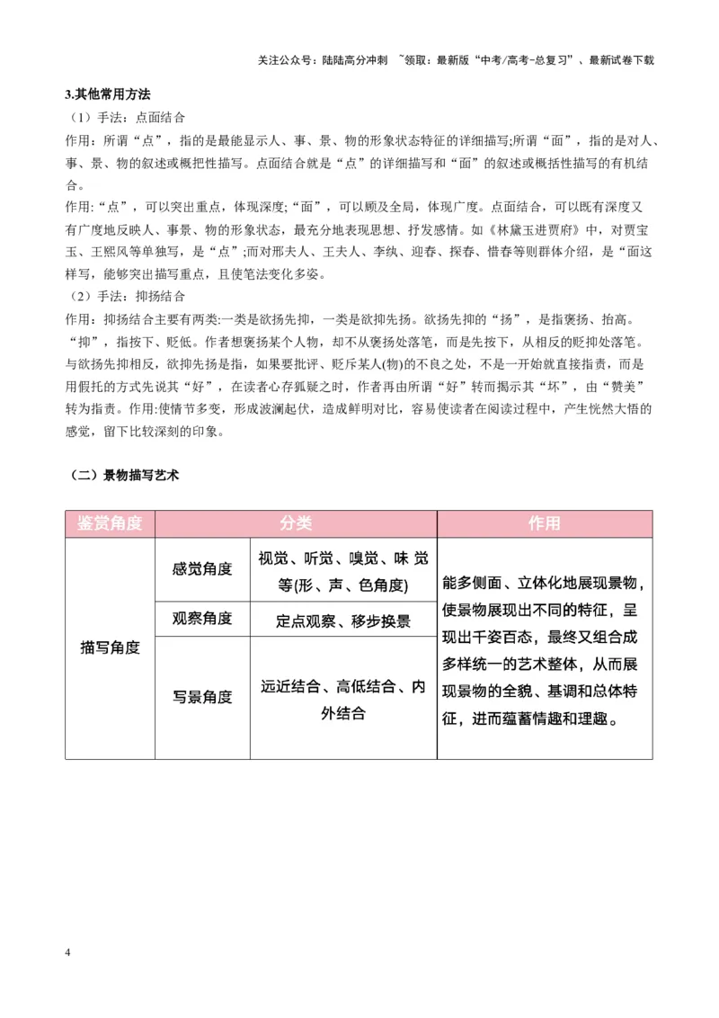 《第05讲赏析艺术技巧（讲义）教师版_一轮复习_2025年_2025年高考语文一轮复习讲义+练习+课件（新教材新高考）_小说阅读》第4页预览