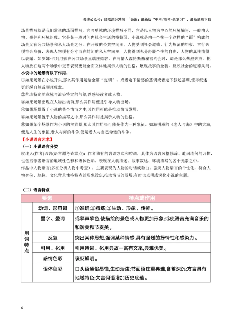 《第05讲赏析艺术技巧（讲义）教师版_一轮复习_2025年_2025年高考语文一轮复习讲义+练习+课件（新教材新高考）_小说阅读》第6页预览