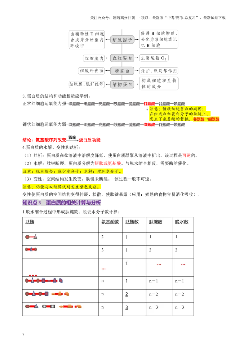 《第04讲蛋白质和核酸（讲义）（学生版）_06-生物-高考总复习_一轮复习_2025年_2025年新高考生物一轮复习讲义PPT知识点习题训_资料_第一单元细胞的概述及其分子组成》第7页预览