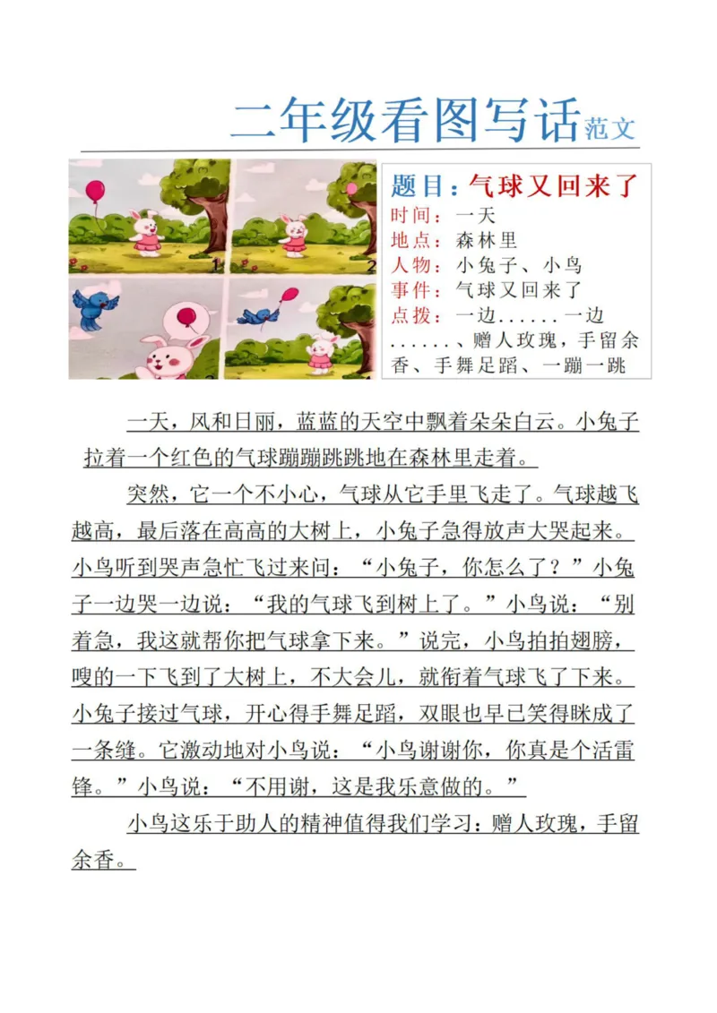 《3_二年级看图写话范文24篇_2年级上册同步教辅_2上-语文_二上语文-看图写话》第1页预览