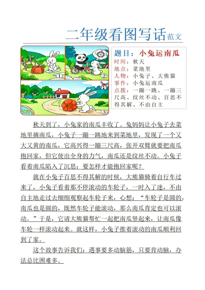 《3_二年级看图写话范文24篇_2年级上册同步教辅_2上-语文_二上语文-看图写话》第2页预览