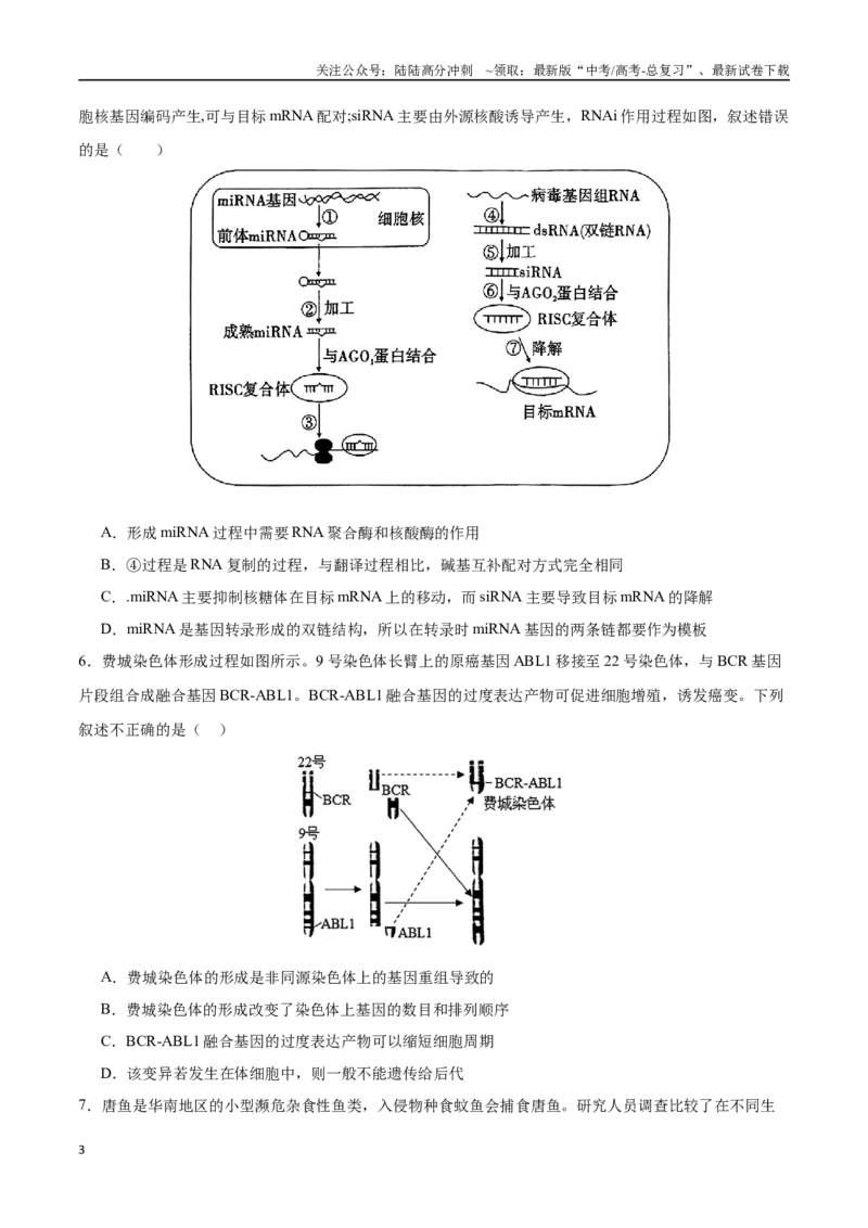《生物（天津卷）（考试版）_06-生物-高考总复习_专项复习_2025年_2025年高考第一二三次模拟卷（多地区）生物_2025年高考生物第三次模拟考试21套_生物（天津卷）》第3页预览