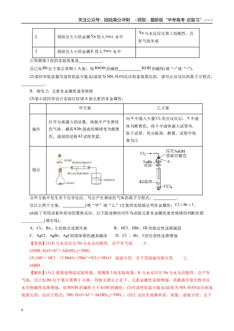 《专题06物质结构与性质元素周期律（教师版）_05-化学-高考总复习_一轮复习_2026年-化学高考一轮复习_2026年高考化学一轮复习讲义+练习+课件（新教材新高考）-G55_2026版》第6页预览