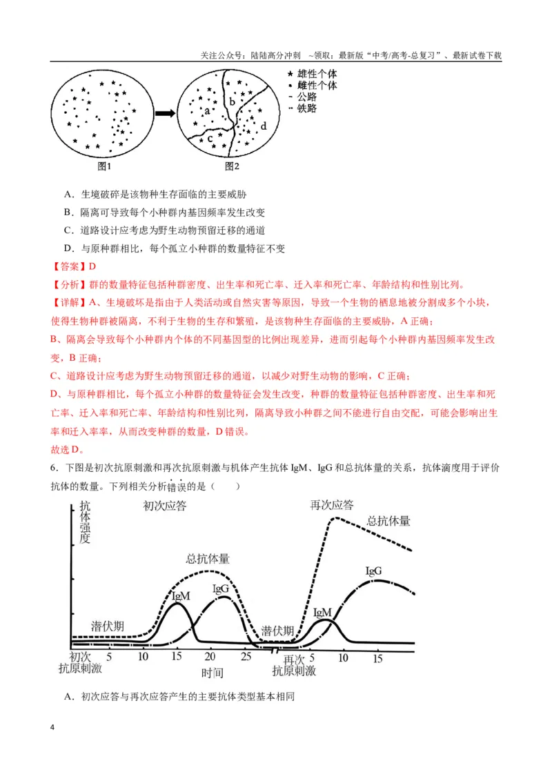 《生物（九省联考考后提升卷，江西卷）（解析版）_06-生物-高考总复习_专项复习_2024年_2024高考生物1月九省联考猜想卷真题汇编完全解读》第4页预览