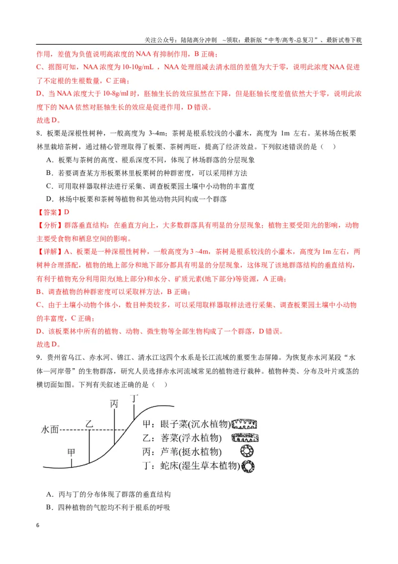 《生物（九省联考考后提升卷，江西卷）（解析版）_06-生物-高考总复习_专项复习_2024年_2024高考生物1月九省联考猜想卷真题汇编完全解读》第6页预览