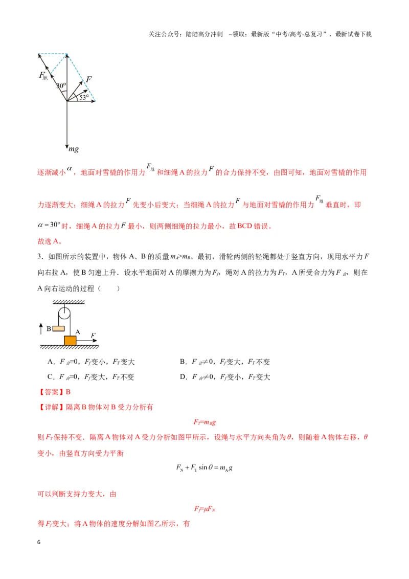 《专题06动态平衡模型（教师版）_04-物理-高考总复习_专项复习_2025年_2025年高中高考物理模型与方法_资料_3高中（全册）_必修第一册》第6页预览