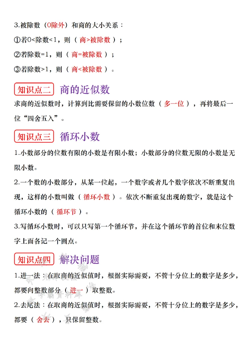《24秋五上数学重点知识点梳理-SY_5年级上册同步教辅_5上数学_五上数学通用重点必背资料+专项练习》第3页预览