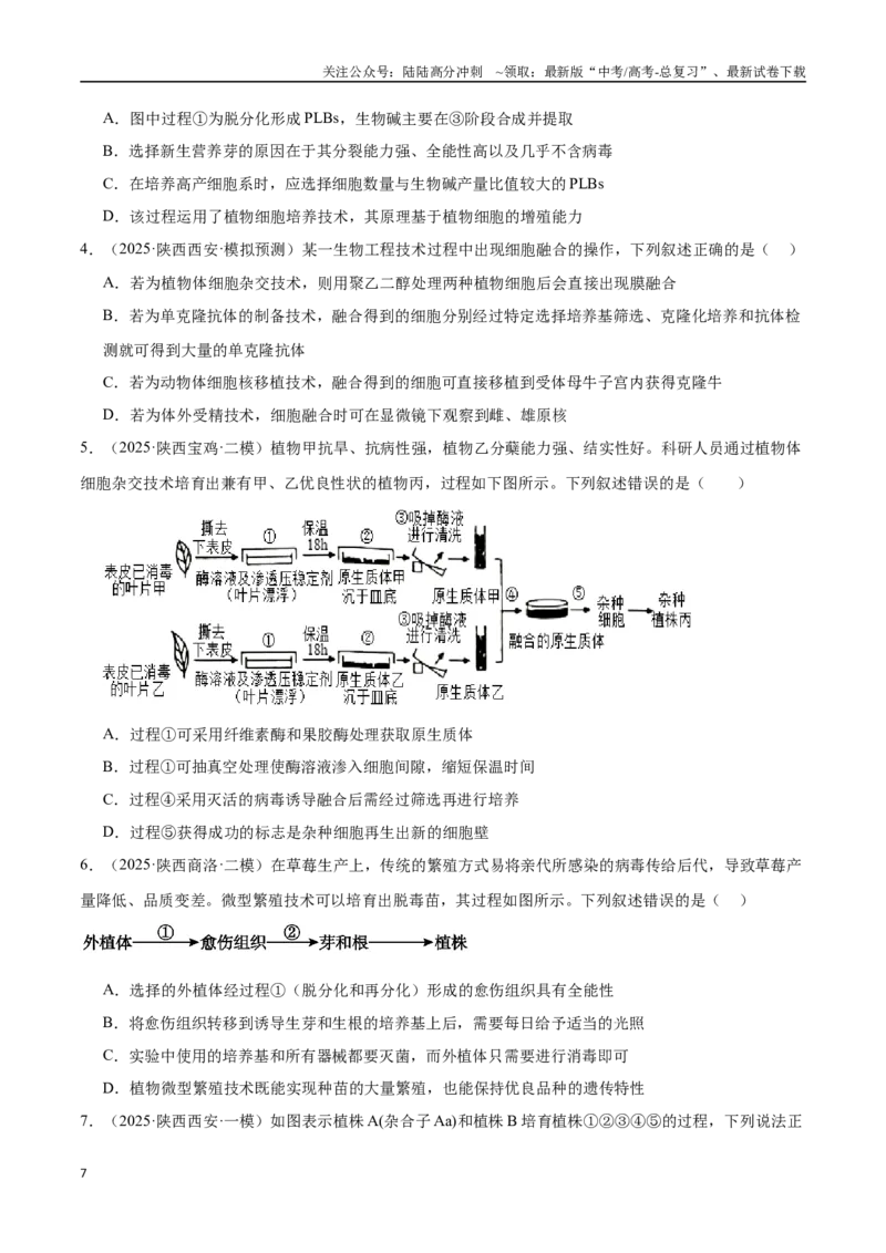 《猜押09生物技术与工程（学生版）_06-生物-高考总复习_专项复习_2025年_2025年高考生物抢押秘籍（陕西、山西、宁夏、青海专用）》第7页预览