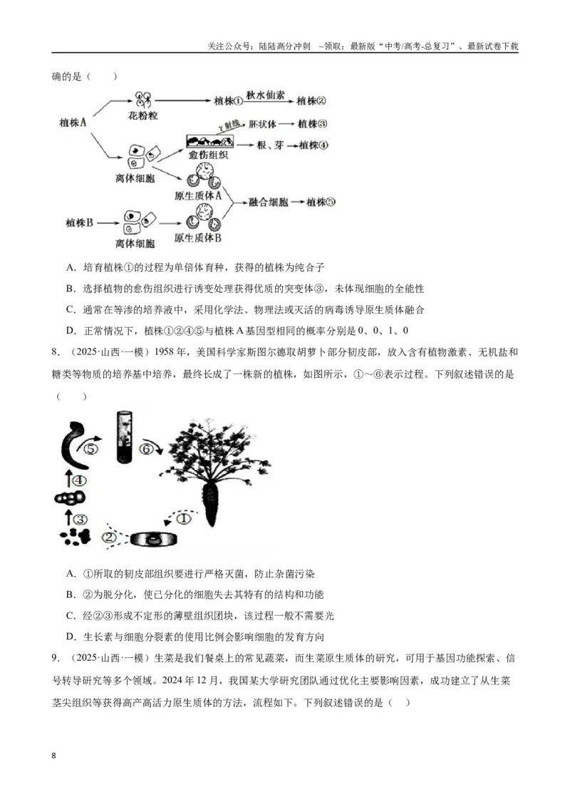 《猜押09生物技术与工程（学生版）_06-生物-高考总复习_专项复习_2025年_2025年高考生物抢押秘籍（陕西、山西、宁夏、青海专用）》第8页预览