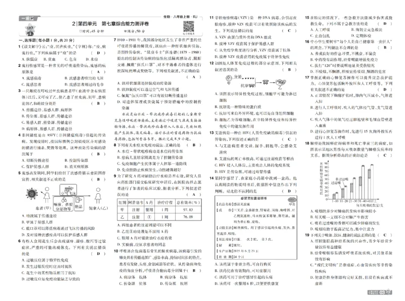 《26秋初中一遍过八上生物人教测评卷教用_扫描版_26秋小学初中各机构教辅大合集（一本、教材帮、阳光同学、王朝霞、实验班、小典中点、上分卷、白欧、课堂笔记等等）_26秋初中教辅资料》第3页预览