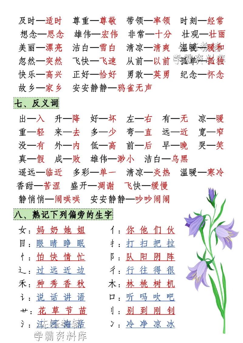 《25年新一年级下册语文期中知识点汇总SY_1年级下册同步教辅_1下-语文_一下语文-复习资料》第5页预览