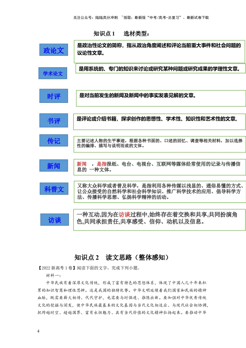 《第01讲强化读文技能（讲义）（原卷版）_一轮复习_2024年_2024年高考语文一轮复习讲练测（课件+讲义+练习）（新高考）_第一部分现代文阅读_专题一信息类文本阅读》第4页预览