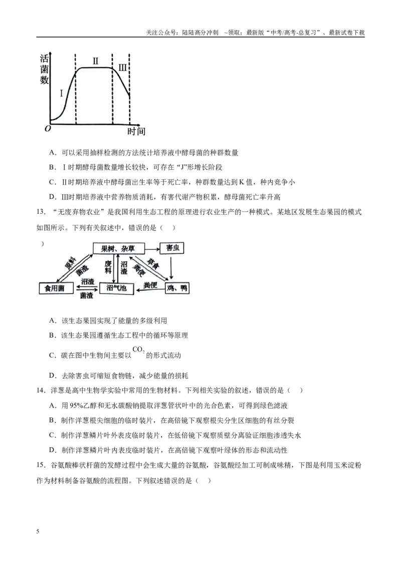 《模拟卷08（新高考八省专用）（考试版）_06-生物-高考总复习_专项复习_2025年_2025年高考生物模拟卷（新高考八省专用）8套》第5页预览