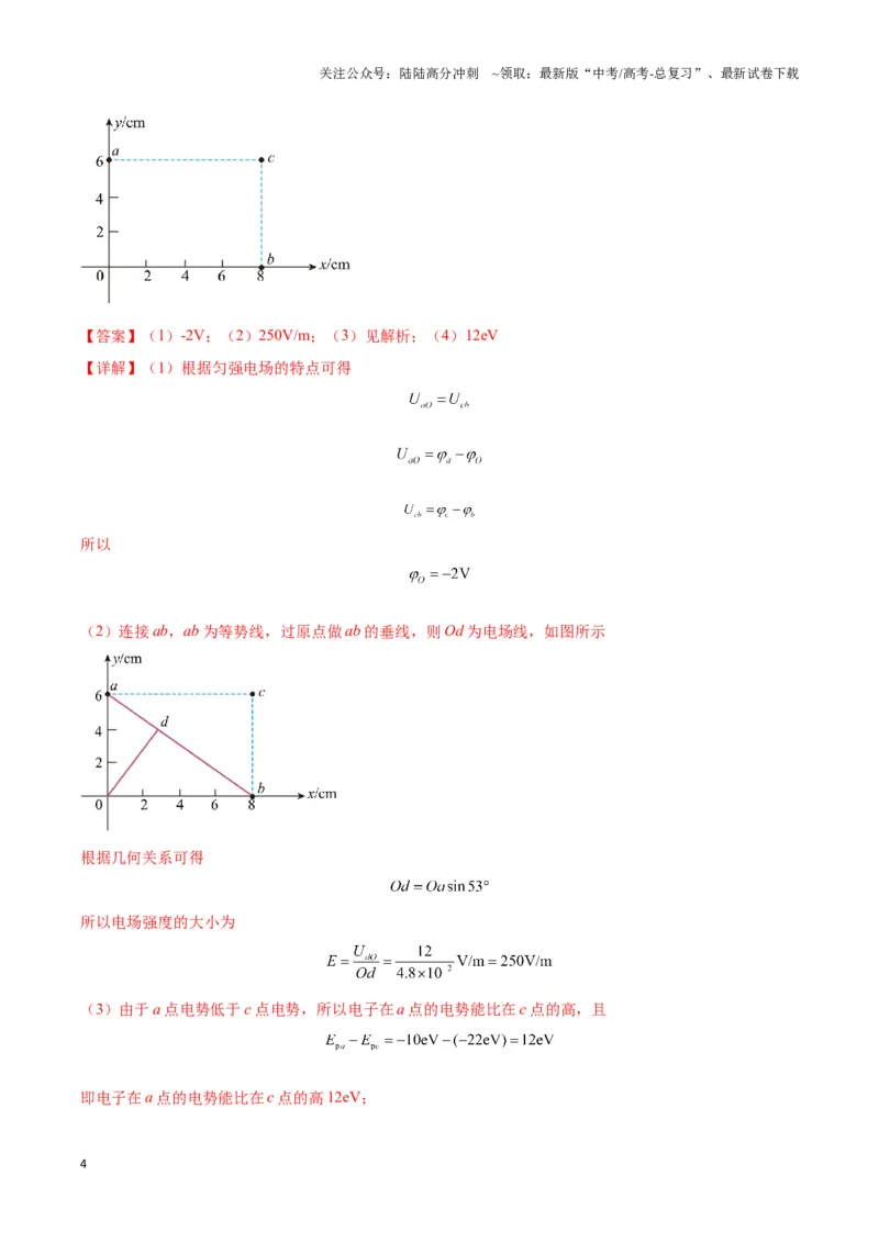 《专题05匀强电场电势均匀分布模型（教师版）_04-物理-高考总复习_专项复习_2025年_2025年高中高考物理模型与方法_资料_3高中（全册）_必修第三册》第4页预览