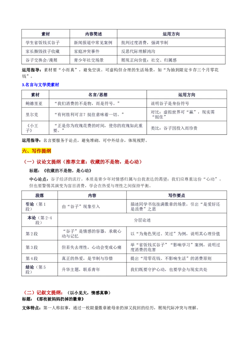 《浙江省新阵地教育联盟2026届第一次联考“谷子经济走红：收藏的不是物，是心动”_专项复习_2026年-语文专项复习_582026年高考语文各地名校模考卷作文导写》第4页预览
