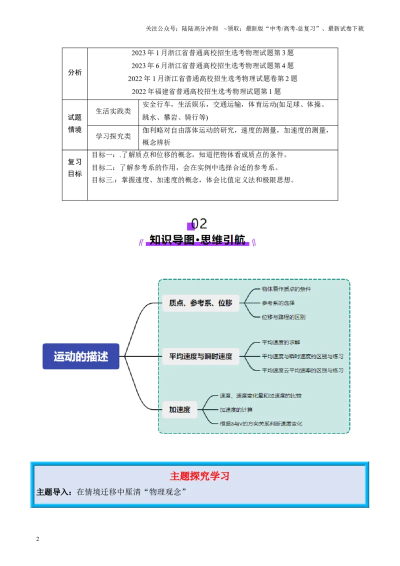《第01讲运动的描述（讲义）（教师版）_04-物理-高考总复习_一轮复习_2025年_2025年高考物理一轮复习讲义+练习+课件（新教材新高考）_第一章直线运动》第2页预览