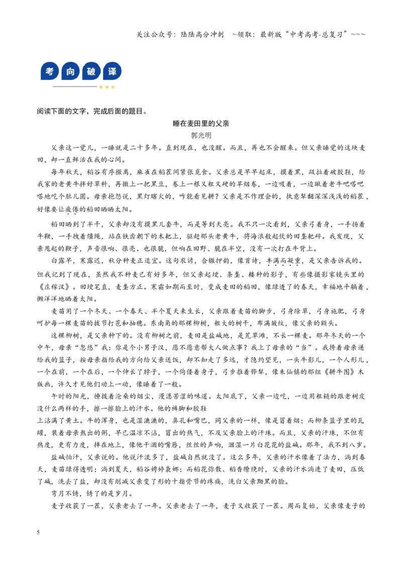 《第03讲理解分析词句（复习讲义）（全国通用）（教师版）_一轮复习_2026年-语文一轮复习_2026年高考语文一轮复习讲义+练习+课件（新教材新高考）-G55_2026版_专题三散文阅读》第5页预览