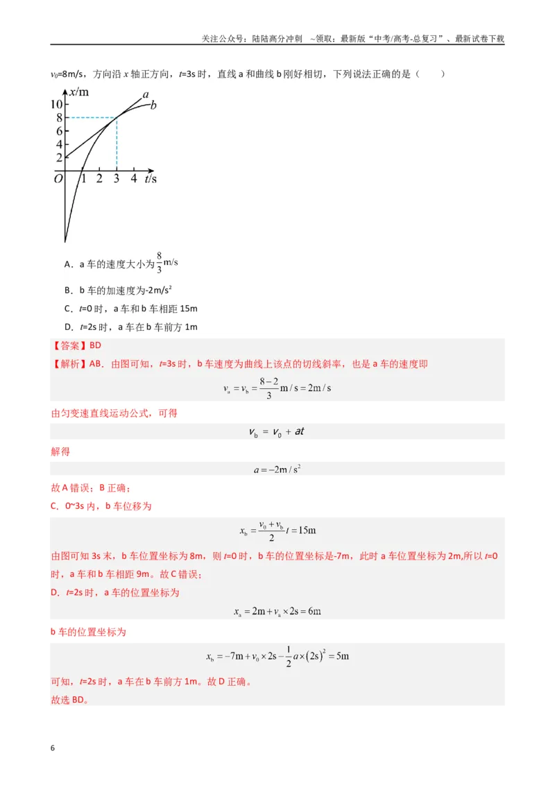 《热点01匀变速直线运动和非匀变速直线运动模型（解析版）_04-物理-高考总复习_专项复习_2024年_2024年高考物理热点重难点知识点讲解重难题型习题训练(1)_资料》第6页预览