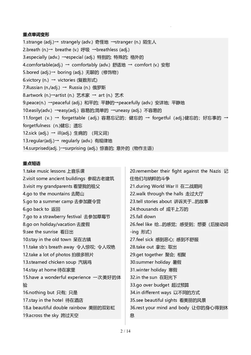 《人教2026版《暑假预习讲义》第01讲Unit1（知识全梳理&考点精准练）（原卷版）_26秋初中教辅资料_26秋初中《暑假预习》_（英语）2026版初中《暑假衔接讲义》新8年级上册（人教）02套》第2页预览