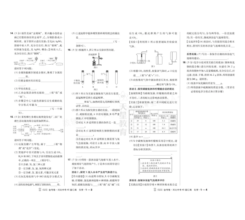 《2027《天星•中考45套卷红皮》化学(河北)A3_2027版中考《金考卷中考45套汇编》（化学）（河北版）》第2页预览