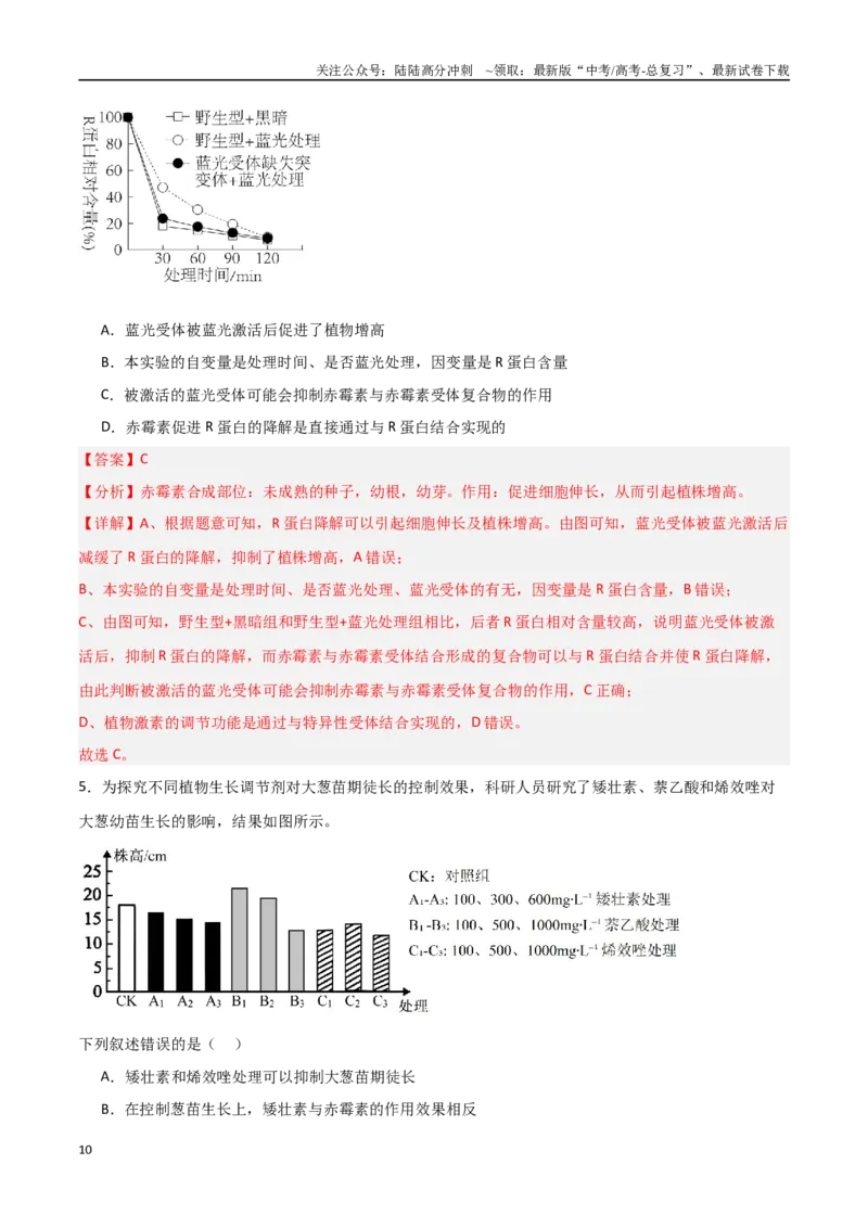 《猜押08植物的激素调节（教师版）_06-生物-高考总复习_专项复习_2025年_2025年高考生物抢分秘籍（新高考专用）_2025版》第10页预览
