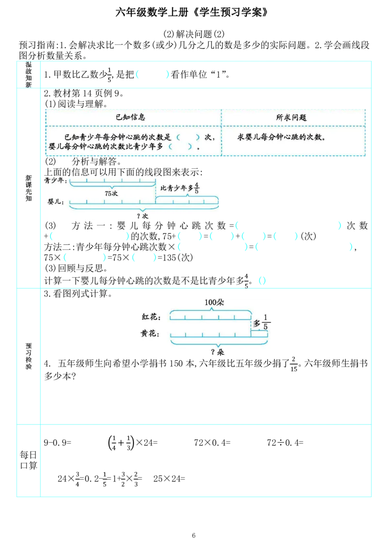 《601014526969225六年级数学上册《学生预习学案》_20220704104711_6年级上册同步教辅_6上英语_六上语数英预习资料》第6页预览