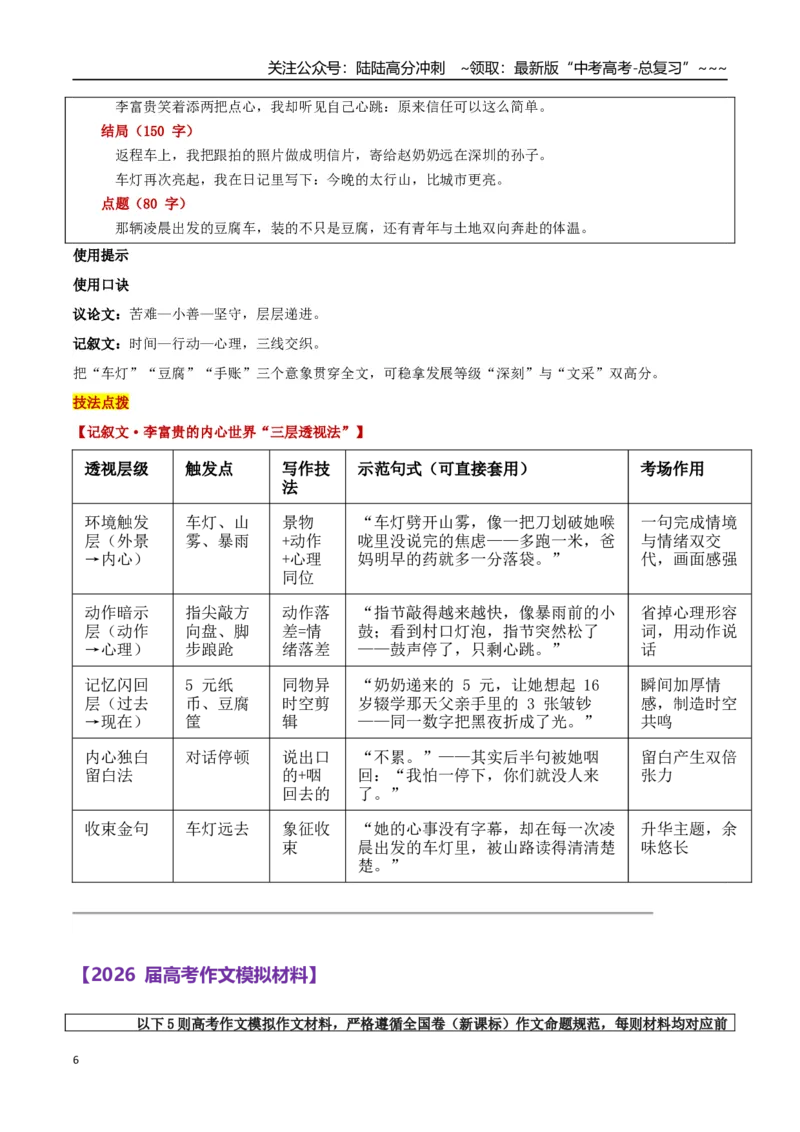 《热点话题18：平凡与伟大——李富贵，小货车的乡村温度_专项复习_2026年-语文专项复习_2026年高考语文作文热点素材积累运用（时代人物+时评精选+作文赏析）-G96_资料_热点话题素材》第6页预览