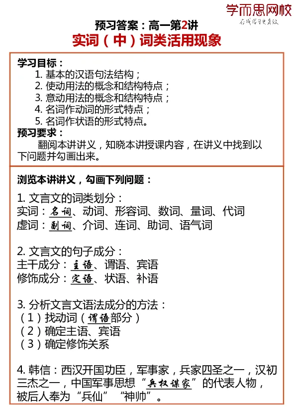 《2019秋高一1-7讲预习卡片答案-7bb87ff07091_学而思高一全套_2019秋季高一1_2019秋高一语文腾飞班（全国）张卡特_预习卡片》第2页预览