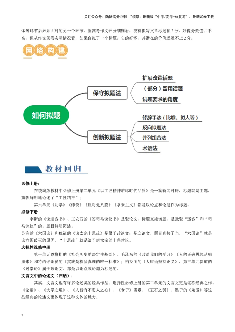 《第02讲材料作文如何拟题（讲义）（原卷版）_专项复习_2024年_2024新高考语文满分作文素材论题论点论证议论文热点写作_06高考语文写作专项课件+讲义+练习（新高考）_一轮（完）》第2页预览