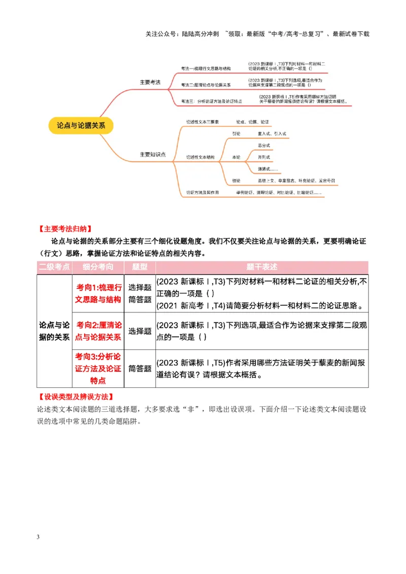 《第03讲论点与论据的关系（讲义）学生版_一轮复习_2025年_2025年高考语文一轮复习讲义+练习+课件（新教材新高考）_信息类文本阅读》第3页预览