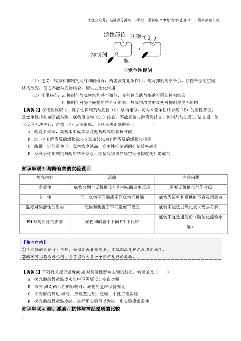 《第03讲ATP和酶（讲义）（学生版）_06-生物-高考总复习_二轮复习_2025年_2025年高考生物二轮复习课件+讲义+练习（新高考通用）》第7页预览