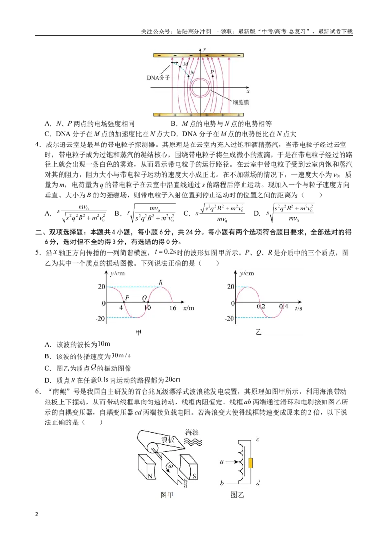 《物理（福建卷01）（考试版A4）_04-物理-高考总复习_专项复习_2025年_2025年高考押题预测卷（多地区）物理》第2页预览