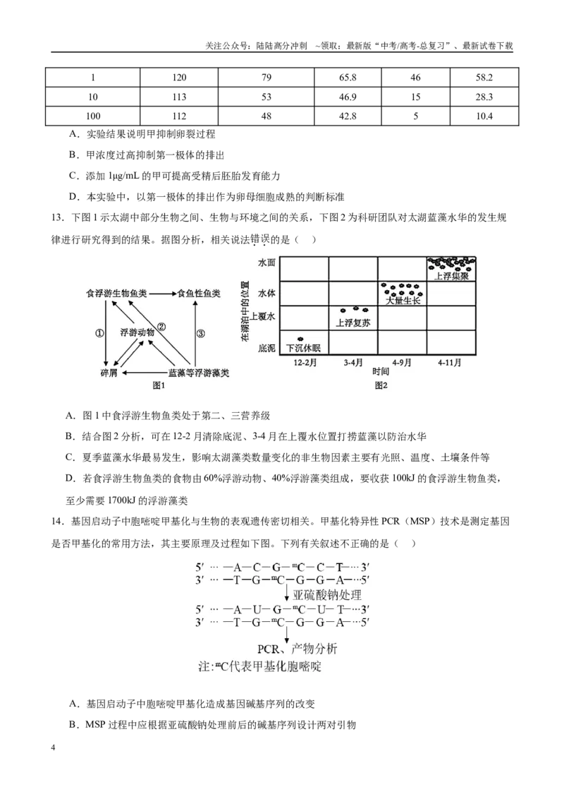 《模拟卷06（黑吉辽专用）（原卷版）_06-生物-高考总复习_专项复习_2025年_2025年高考生物模拟卷（黑吉辽专用）8套》第4页预览
