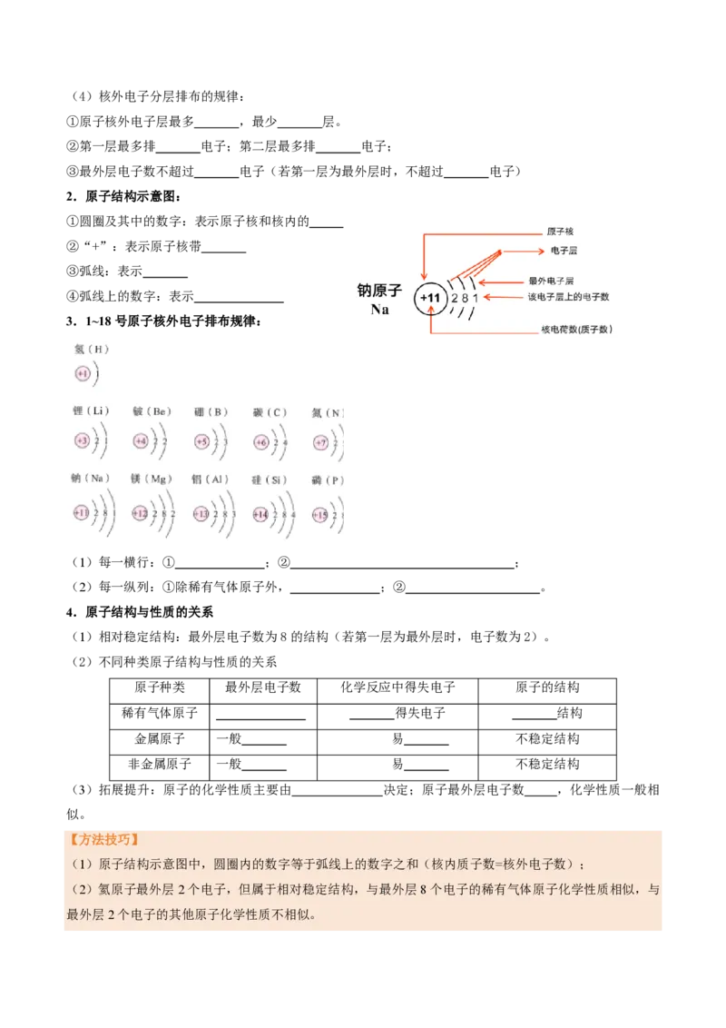 《人教2026版《暑假培优讲义》第11讲原子结构（一）（暑假培优讲义）（原卷版）_26秋初中教辅资料_26秋初中《暑假预习》_学科网上好课2026年9年级《暑假培优讲义》化学（人教版）》第3页预览