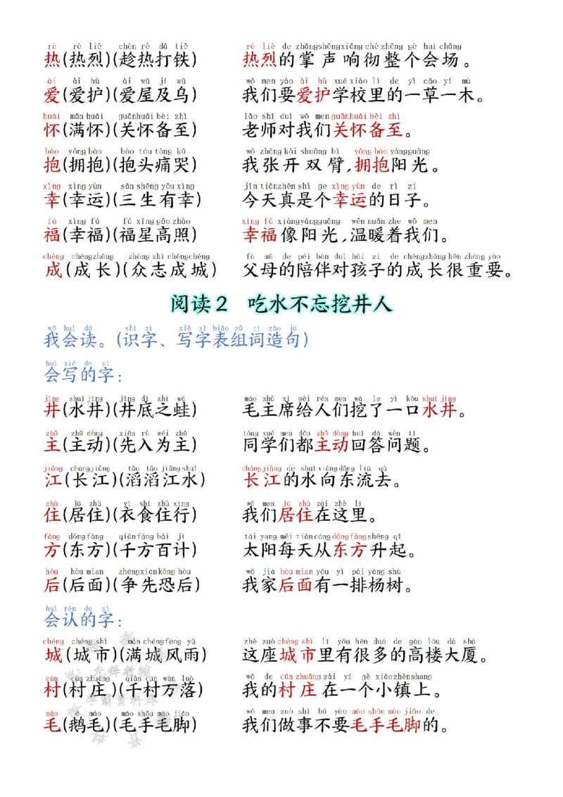 《25学年一下语文生字拼音组词造句识字（改版后）SY_1年级下册同步教辅_1下-语文_一下语文-复习资料》第6页预览