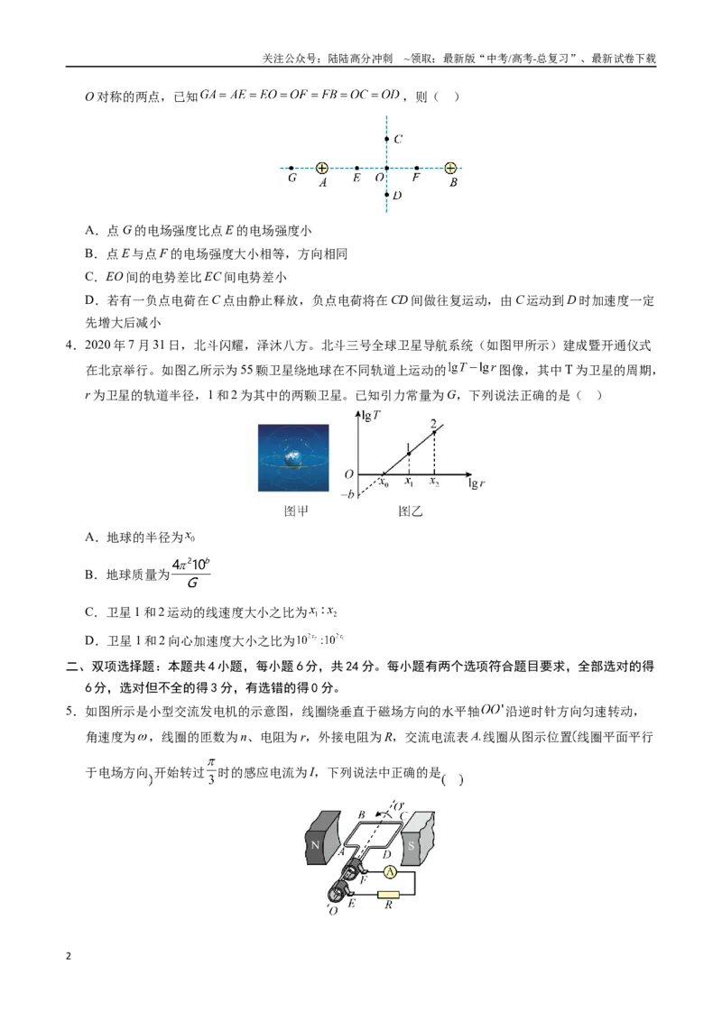 《物理（福建卷）（考试版A4）_04-物理-高考总复习_专项复习_2025年_2025年高考第一二三次模拟卷（多地区）物理_2025年高考物理第一次模拟卷24套》第2页预览
