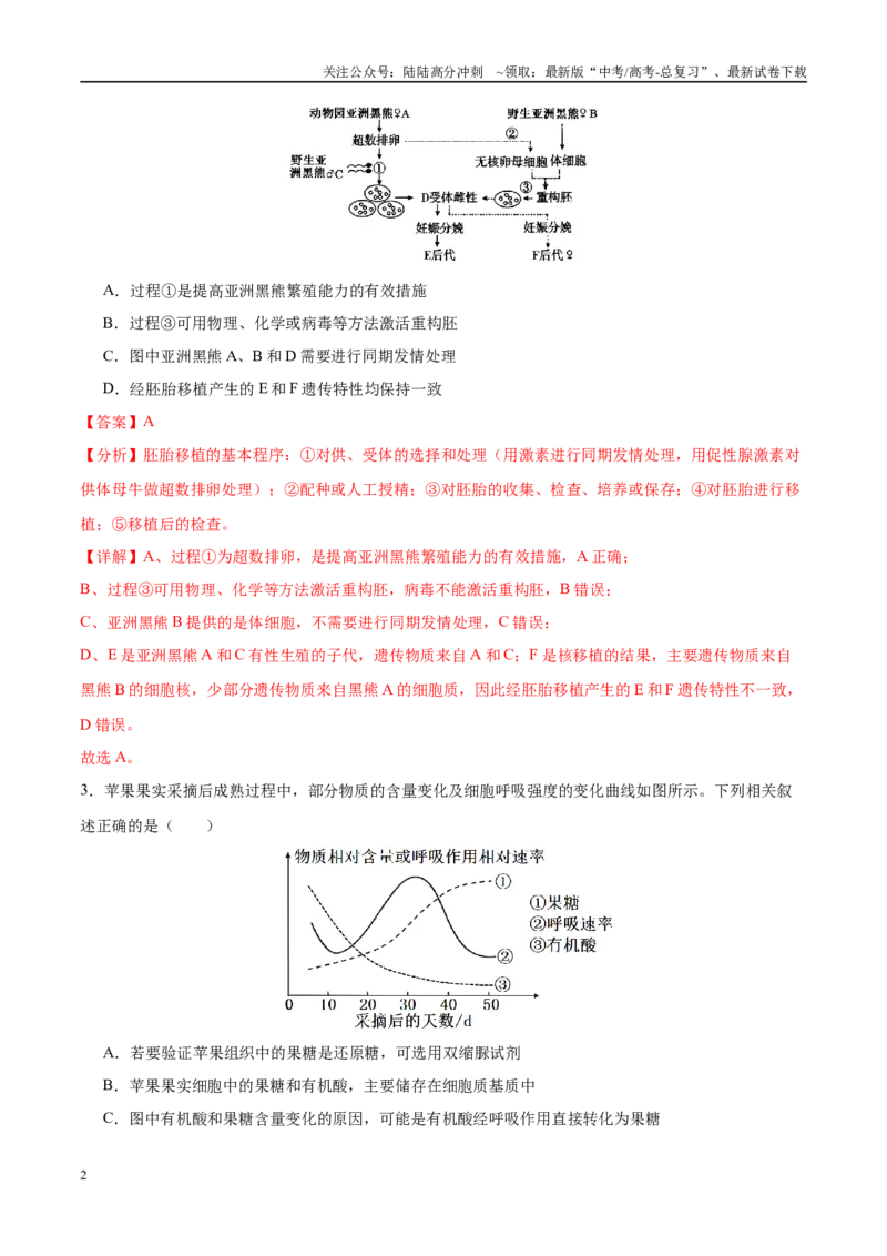《模拟卷05（福建专用）（解析版）_06-生物-高考总复习_专项复习_2025年_2025年高考生物模拟卷（福建专用）8套》第2页预览