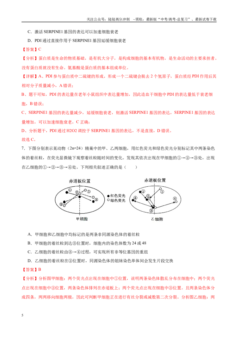 《模拟卷05（福建专用）（解析版）_06-生物-高考总复习_专项复习_2025年_2025年高考生物模拟卷（福建专用）8套》第5页预览