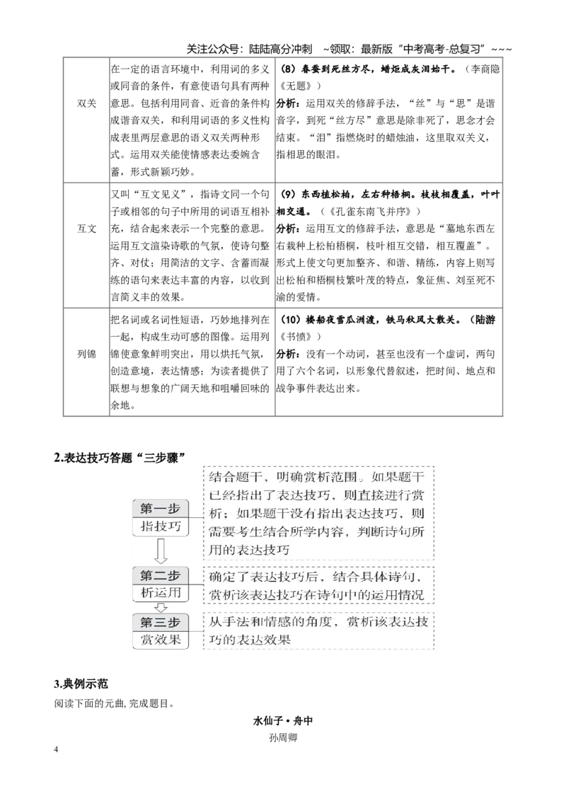《第03讲赏析古代诗歌的表达技巧（修辞、表达方式、表现手法、篇章结构）（讲义学生版）_一轮复习_2026年-语文一轮复习_2026年高考语文一轮复习精讲课堂（全国通用）-G385_资料》第4页预览